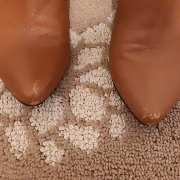 Long Brown Leather Boots, Size 36 - Picture 3 of 4